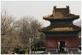 Mrs. Bush is joined by Mrs. Sarah Randt, wife of U.S. Ambassador to China Clark Randt, as they're taken on a tour Sunday, Nov. 20, 2005, of the Ming Tombs in Beijing.