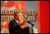 President George W. Bush delivers remarks Monday, Nov. 21, 2005, during his stop in Ulaanbaatar, Mongolia. 