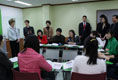 Mrs. Bush shares a moment with students at the Gyeongju English village in Gyeongju, Korea Thursday, Nov. 17, 2005.