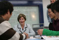 Mrs. Laura Bush speaks with students at the Gyeongju English Village Thursday, Nov. 17, 2005, in Gyeongju, Korea.