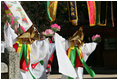 Entertainers perform for spouses of APEC leaders Friday, Nov. 18, 2005, at the Beomeosa Temple in Busan, Korea.