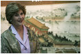 Laura Bush smiles as she tours the Beijing Urban Planning Museum Sunday, Nov. 20, 2005, in Beijing.