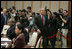 President George W. Bush arrives for the second APEC retreat Saturday, Nov. 19, 2005, at the Nurimaru APEC House in Busan.