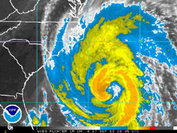 Radar image of Isabel