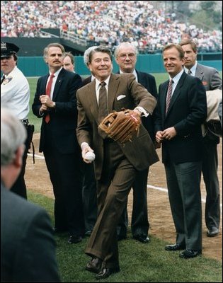 As a Chicago Cubs radio broadcaster in the mid-1930s for an Iowa station, President Ronald Reagan was an astute baseball spectator. He made several guest trips back to the radio booth, both during and after his presidency.