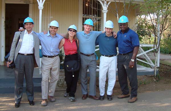 The White House Fellows prepare for a tour of the DeBeers diamond mine in South Africa.