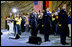 Students of General H. H. Arnold High School lead Mrs. Bush and the audience in the Pledge of Allegiance prior to her remarks Tuesday, Feb. 22, 2005, in Wiesbaden, Germany.