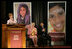 Laura Bush delivers remarks during the United States, UNESCO and Education for All Conference at Georgetown University in Washington, D.C., Monday, Feb. 28, 2005. "In all countries, no matter how prosperous, there are pockets of need, children who need attention and a caring person to show them the way to a better life," said Mrs. Bush in her remarks about literacy and education.