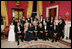 President George W. Bush, Laura Bush, former First Lady Barbara Bush, and former President George H.W. Bush sit surrounded by family in the Red Room, Thursday, Jan. 6, 2005. Friends and family joined former President Bush and Mrs. Bush in celebrating their 60th wedding anniversary during a dinner held at the White House. Also pictured are, from left, Georgia Grace Koch, Margaret Bush, Walker Bush, Marvin Bush, Jenna Bush, Doro Koch, Barbara Bush, Robert P. Koch, Pierce M. Bush, Maria Bush, Neil Bush, Ashley Bush, Sam LeBlond, Robert Koch, Nancy Ellis LeBlond, John Ellis Bush, Jr., Florida Gov. John Ellis "Jeb" Bush, Mandi Bush, George P. Bush, and Columba Bush.