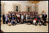 President George W. Bush, Laura Bush, former President George H. W. Bush, and former First Lady Barbara Bush pose for a portrait with members of their extended family in the East Room of the White House, Wednesday, Jan. 19, 2005.