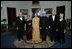 President George W. Bush and Laura Bush with Prime Minister Manmohan Singh of India and Mrs. Gursharan Kaur, before dinner in honor of their official visit Monday, July 18, 2005, at the White House. With Vice President Dick Cheney and Lynne Cheney.