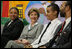 Laura Bush attends the Laura Bush Foundation for America's Libraries, June 2, 2005, at Austin Community Academy High School, Chicago, Illinois.