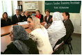 Mrs. Laura Bush is joined by Margaret Spellings, Secretary of Education, during a visit Wednesday, March 30, 2005, to the Women's Teacher's Training Institute in Kabul, Afghanistan.