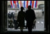 President George W. Bush and Laura Bush arrive at the Kremlin to take part in ceremonies commemorating the 60th anniversary of the end of World War II in Moscow's Red Square Monday, May 9, 2005.