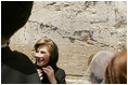 Laura Bush visits Jerusalem's Western Wall May 22, 2005 during her five-day trip to the Middle East.