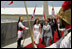 Laura Bush is joined by Anna Christina Kubitschek Pereira, granddaughter of former Brazil President Juscelino Kubitschek as they tour the Memorial JK in Brasilia, Brazil Saturday, Nov. 6, 2005. Mrs. Kubitschek Pereira is the President of the Memorial JK, which is located at the Cruzeiro Square, one of the highest points of the city.