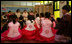 Laura Bush reads to kids in the Children's Reading Room at the Busan Simin Metropolitan Municipal Library Friday, Nov. 18, 2005