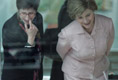 Laura Bush and Lisa Vershbow, left, wife of Alexander Vershbow, the U.S. Ambassador to Korea, look at exhibits at the Busan Museum Saturday, Nov. 19, 2005, in Busan, Korea.