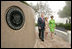 President George W. Bush, Nancy Reagan and Laura Bush tour the grounds of the Ronald Reagan Presidential Library in Simi Valley, Calif., where they attended ceremonies, Friday, Oct. 21, 2005 for the opening of the Air Force One Pavilion.