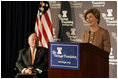 Laura Bush delivers remarks at the Heritage Foundation in New York Wednesday, Sept. 13, 2005.