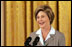 Laura Bush speaks at the National Book Festival Author's breakfast in the East Room, Saturday, Sept. 24, 2005. "Great books have brought many people through difficult times," said Mrs. Bush, explaining that the Book Festival is collecting books for schools, libraries and those affected by the recent hurricanes. "A story's setting -- real or imagined -- can provide a much-needed escape. And the characters in a good book are like old friends by the time we turn the final page."