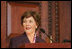 Mrs. Laura Bush addresses her remarks to guests attending the James Madison Council Luncheon Tuesday, April 26, 2006 at the Library of Congress in Washington, where she thanked the council for their support of the National Book Festival and the importance of the newly created Gulf Coast School Library Recovery Initiative.