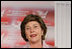 Mrs. Laura Bush addresses an audience Friday, Feb. 3, 2006 in Rio Rancho, New Mexico, reminding people of the proclamation signed by President George W. Bush earlier in the day making February American Heart Month, and encouraging Americans to remember that heart disease is the number one killer and to take efforts through healthy eating, exercise and regular check-ups to prevent heart disease.