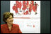 Laura Bush promotes American Heart Month Wednesday, Feb. 15, 2006, in Charlotte, NC, as part of the Heart Truth Campaign, which raises awareness of heart disease in women and encourages women to get screened for the disease.