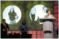 Mrs. Laura Bush addresses an audience at the Council for Juvenile Justice and Delinquency Prevention National Conference, Tuesday, Jan. 10, 2006 in Washington, speaking in support of the Helping America's Youth initiative.