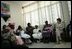 Mrs. Laura Bush visits with patients, their family members and staff at the Korle-Bu Treatment Center Tuesday, Jan. 17, 2006 in Accra, Ghana.