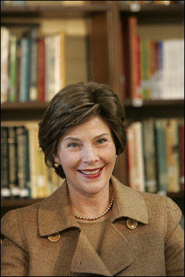 Laura Bush participates in a question and answer roundtable Wednesday, Jan. 26, 2006 during a visit to the Alice M. Harte Elementary School in New Orleans, La.