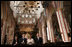 President George W. Bush and Laura Bush stand with German Chancellor Angela Merkel and Pastor Peter Neumann in St. Nikolai Church in Stralsund, Germany, Thursday, July 13, 2006.