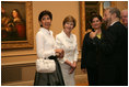 Mrs. Laura Bush and Mrs. Leila Castellaneta, wife of the Italian ambassador, preview the exhibition Bellini, Giorgione, Titian, and the Renaissance of Venetian Painting with at the National Gallery of Art Tuesday, June 14, 2006. The exhibition opens June 18 and runs through September 17, 2006.