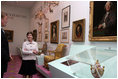 Mrs. Laura Bush is given a tour of the Albertina Museum in Vienna, Austria, Wednesday, June 21, 2006, by Dr. Klaus Schroeder, director of the museum. 