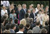 President George W. Bush walks to the podium to deliver remarks from Gellert Hill in Budapest, Hungary, Thursday, June 22, 2006. "Laura and I are honored to visit your great nation," said President Bush. "Hungary sits at the heart of Europe. Hungary represents the triumph of liberty over tyranny, and America is proud to call Hungary a friend."