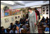 Laura Bush visits Prayas, a home for abused children in Tughlaqabad, New Delhi, India March 2, 2006.