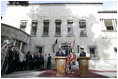 President George W. Bush and President Hamid Karzai of Afghanistan hold a press availability Wednesday, March 1, 2006, in Kabul during a stop en route to India. President Bush told President Karzai that he hoped "the people of Afghanistan understand that as democracy takes hold, you're inspiring others. And that inspiration will cause others to demand their freedom."