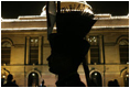 An honor guard stands outside Rashtrapati Bhavan, the presidential residence, in New Delhi, shortly after the arrival Thursday, March 2, 2006, of President George W. Bush and Laura Bush for the evening's State Dinner.