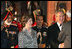 President and Mrs. Bush greet India's President A.P.J. Abdul Kalam Thursday, March 2, 2006, at a State Dinner in New Delhi.