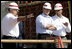 President George W. Bush and New Orleans Mayor Ray Nagin, right, view flood wall construction in the Industrial Levee Canal, Wednesday, March 8, 2006 in New Orleans, during a tour to view the clean up and reconstruction progress of New Orleans six-months after the city was devastated by Hurricane Katrina.