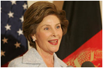 Mrs. Laura Bush delivers remarks to guests attending the Afghan Children's Initiative Benefit Dinner at the Afghanistan Embassy in Washington, DC on Thursday evening, March 16, 2006.