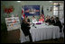 Mrs. Laura Bush participates in a roundtable discussion about education in Costa Rica during a recent trip to a school in the country's capitol city, San Jose, Monday, May 8, 2006. "As a teacher and a librarian myself, I love to visit schools around the world, and I know that you have quite a treasure in your children," said Mrs. Bush in a statement to the press. "I want to wish President Arias, the education minister, and all the teachers and children in Costa Rica the very best as everyone focuses on education to make sure every single child in Costa Rica gets a great education."