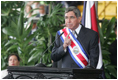 First Lady Laura Bush attends the Inauguration Ceremony for President Oscar Arias Estadio Nacional. San Jose, Costa Rica May 8, 2006.