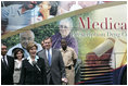 Mrs. Laura Bush addresses the press during the last day of enrollment for the new Medicare prescription drug benefit at Shiloh Baptist Church in Washington, D.C., Monday, May 15, 2006.