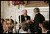 President George W. Bush and Prime Minister John Howard of Australia exchange toasts during an official dinner in the State Dining Room Tuesday, May 16, 2006.