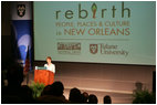 Mrs. Laura Bush announces that she will be leading a Preserve America Summit in partnership with the Advisory Council on Historic Preservation during a conference at Tulane University in New Orleans Wednesday, May 31, 2006. The summit highlights how cultural attractions, especially along the Gulf Coast, can benefit their local communities.