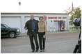 President George W. Bush speaks to the press after he and Laura Bush voted at the Crawford Fire Station in Crawford, Texas, Tuesday, Nov. 7, 2006. 