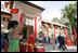 President George W. Bush and Mrs. Laura Bush are greeted upon their visit Monday, Nov. 20, 2006, to the the Ho Chi Minh City History Museum.