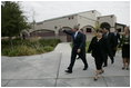 During his visit to George W. Bush Elementary School, the President toured the school and addressed the media in Stockton, Calif., Tuesday, Oct. 3, 2006. "The most important jobs of those involved with schools and government is to make sure that children are safe," said the President. "And Laura and I were saddened and deeply concerned, like a lot of other citizens around the country, about the school shootings that took place in Pennsylvania and Colorado and Wisconsin. We grieve with the parents and we share the concerns of those who worry about safety in schools."