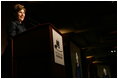 Mrs. Laura Bush delivers remarks during the National Park Foundation's Gala Thursday, October 5, 2006 in New York City. The foundation supports youth engagement, education, health and wellness programs and strengthens the connection between the American people and their National Parks and by raising private funds and increasing public awareness.